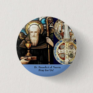 St. Benedict of Nursia 3 Cm Round Badge