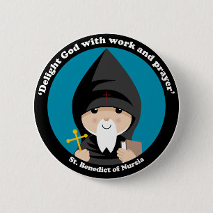 St Benedict of Nursia 6 Cm Round Badge