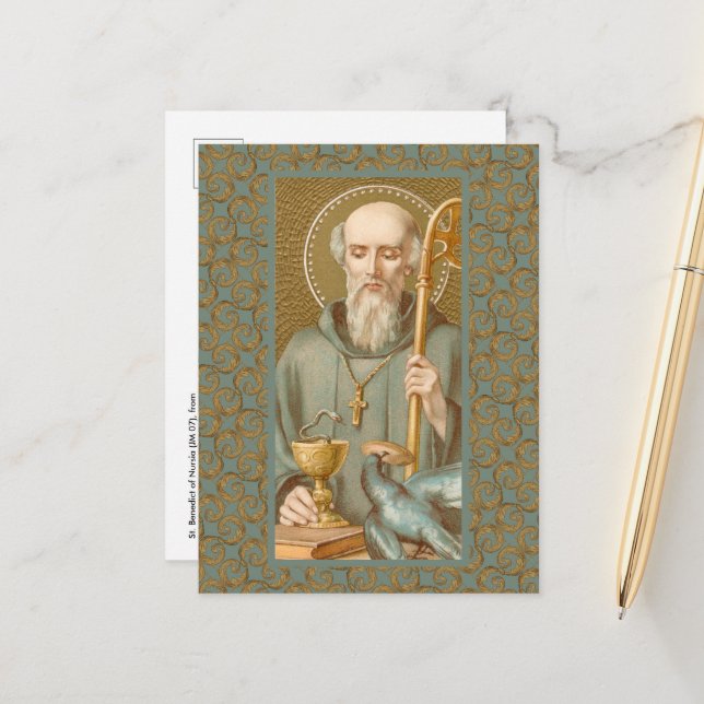 St. Benedict of Nursia (JM 07) Postcard (Front/Back In Situ)