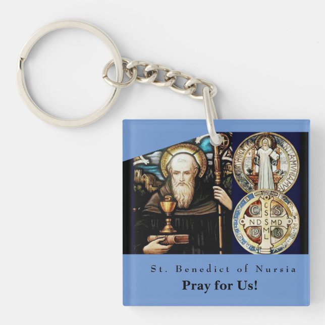 St. Benedict of Nursia Key Ring (Front)