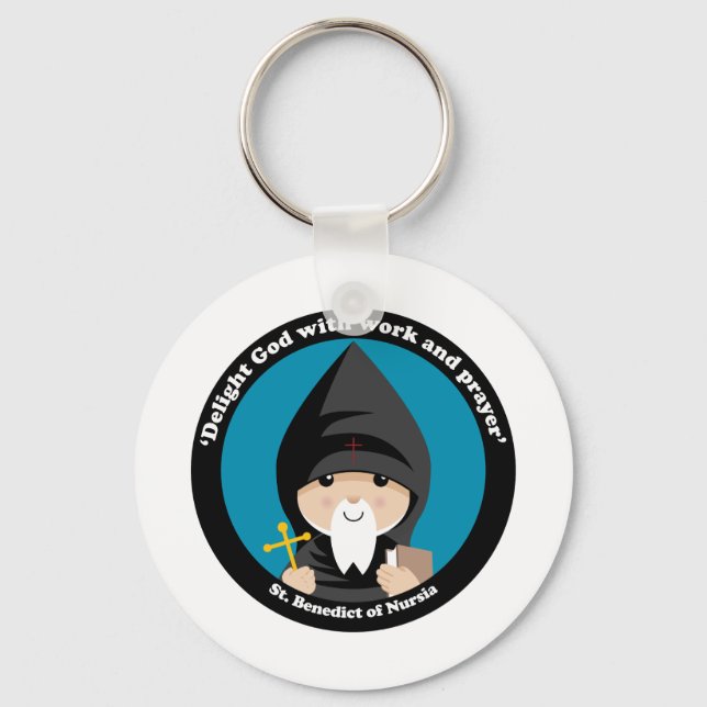 St Benedict of Nursia Key Ring (Front)