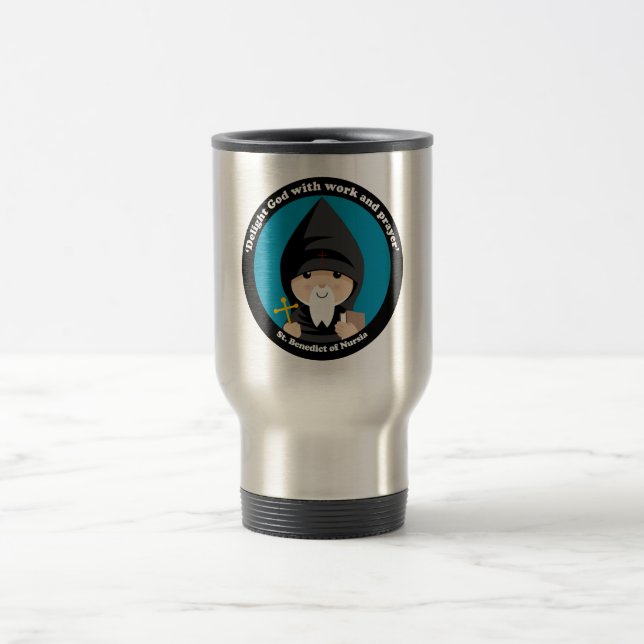 St Benedict of Nursia Travel Mug (Center)