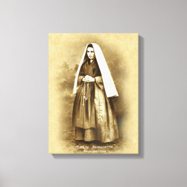 St. Bernadette Soubirous Devotional Image. Canvas Print (Front)