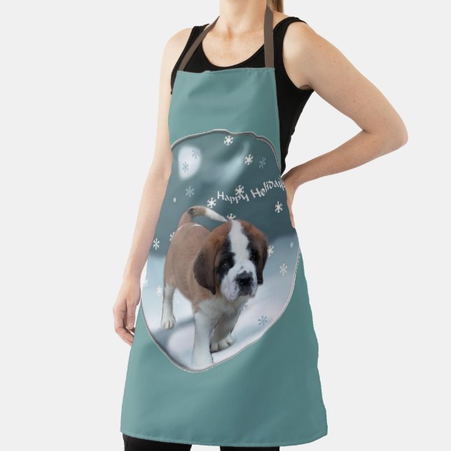 St Bernard Christmas Apron (Insitu)