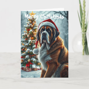 St Bernard Christmas  Card