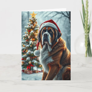 St Bernard Christmas  Card