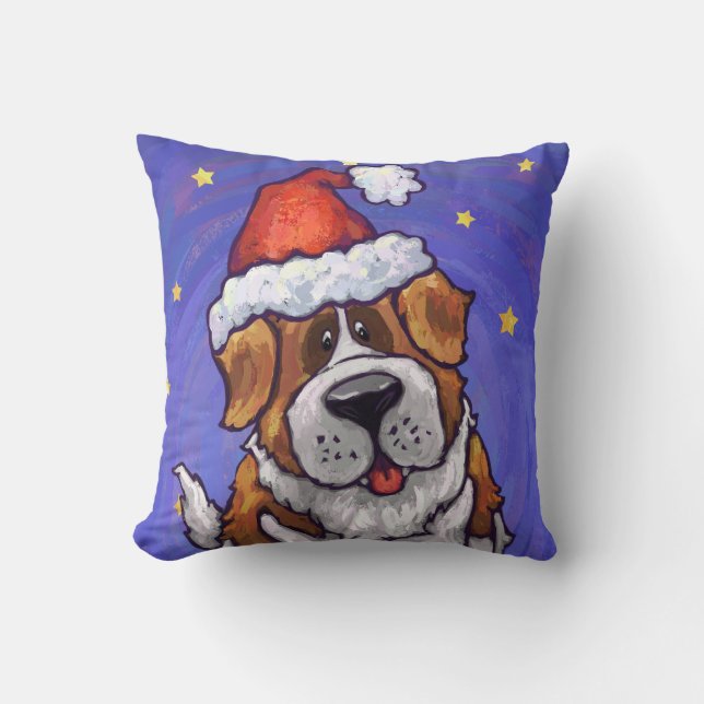 St. Bernard Christmas Cushion (Front)