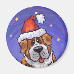 St. Bernard Christmas Magnet