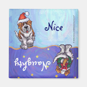 St. Bernard Christmas Magnet