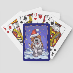 St. Bernard Christmas Playing Cards