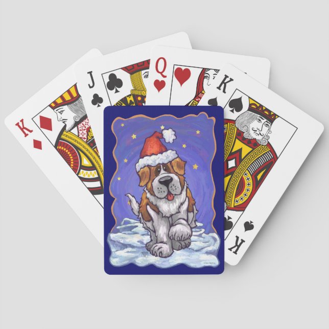 St. Bernard Christmas Playing Cards (Back)