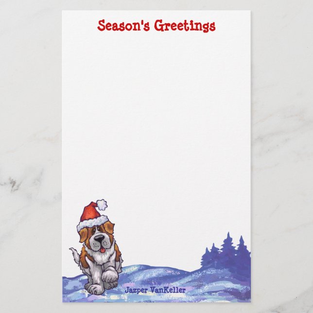 St. Bernard Christmas Stationery (Front)