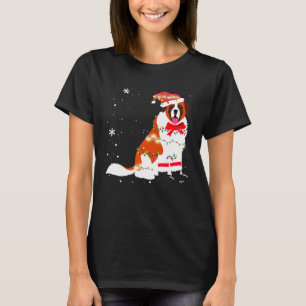 St Bernard Dog Christmas Tree Xmas Mum Dad T-Shirt