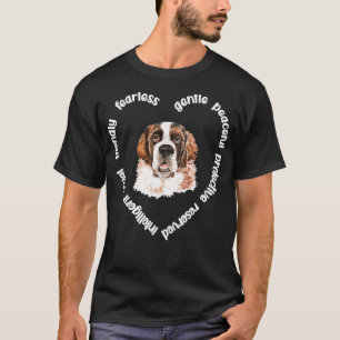 St Bernard Dog Heart  Saint Bernard Mom St Bernard T-Shirt