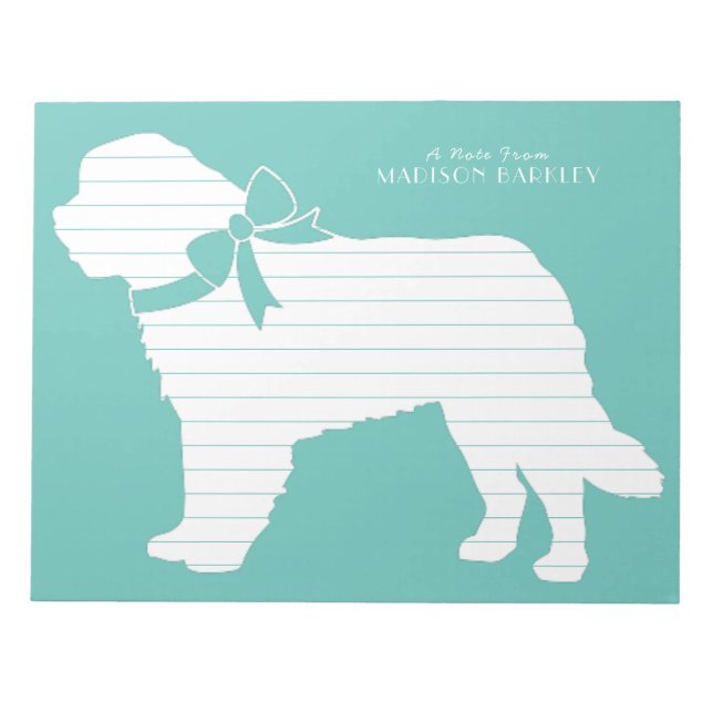 St. Bernard Dog Puppy Notepad (Front)