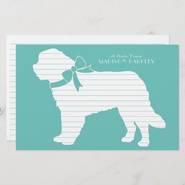 St. Bernard Dog Puppy Stationery (Front/Back)