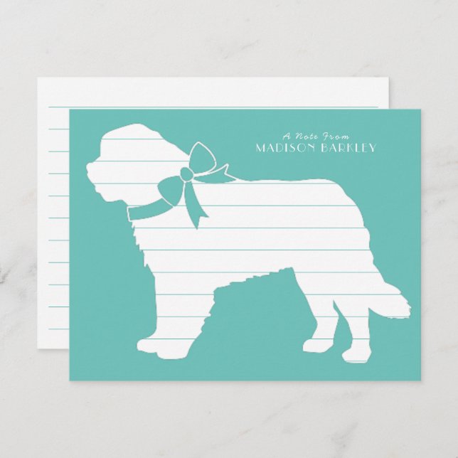 St. Bernard Dog Puppy Thank You Card (Front/Back)