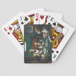 St Bernard Dogs Playing Poker Cards