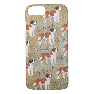 St Bernard Dogs with a Rustic Textured Background, Case-Mate iPhone Case