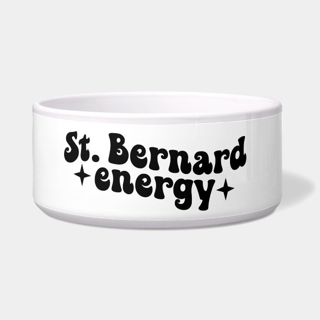 St. Bernard Energy Ceramic Dog Bowl (Left)