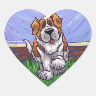 St. Bernard Gifts & Accessories Heart Sticker