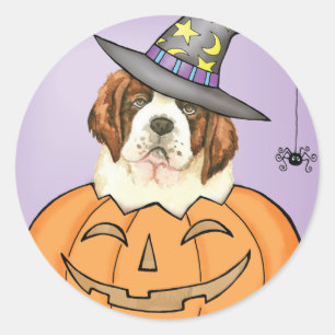 St. Bernard Halloween Classic Round Sticker