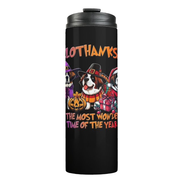 St. Bernard Halloween Thanksgiving Christmas Class Thermal Tumbler (Front)