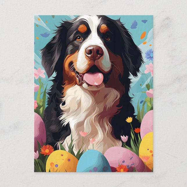 St.Bernard Happy Easter Postcard (Front)