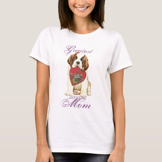 St. Bernard Heart Mum T-Shirt (Front)