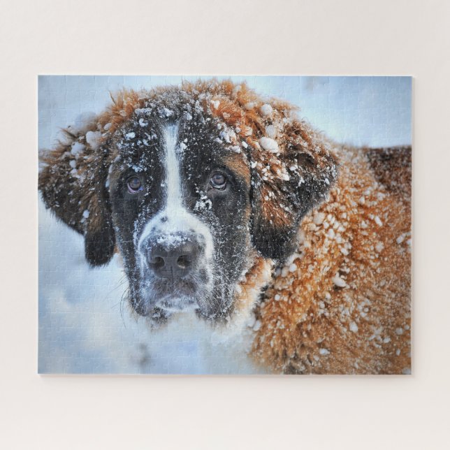 St Bernard in the Snow Jigsaw Puzzle (Horizontal)
