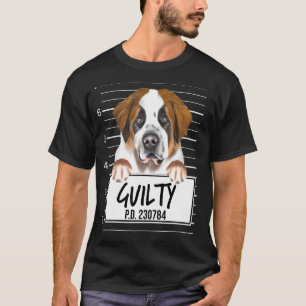 St Bernard Mugshot Guilty Dog T-Shirt