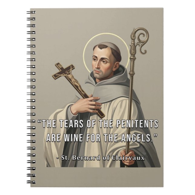 St. Bernard of Clairvaux Wine Angels Catholic Notebook (Front)