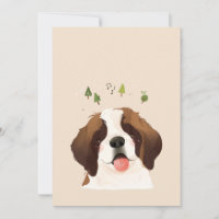 St. Bernard Pet Dog Illustration Portrait