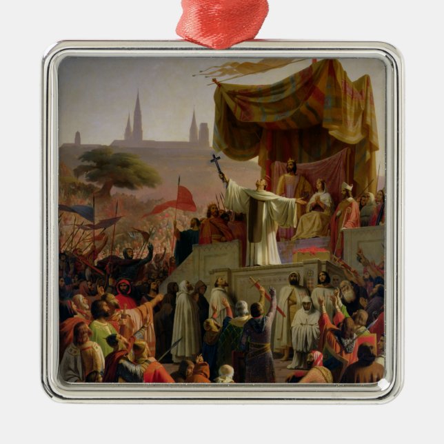St. Bernard Preaching the Second Crusade Metal Tree Decoration (Front)