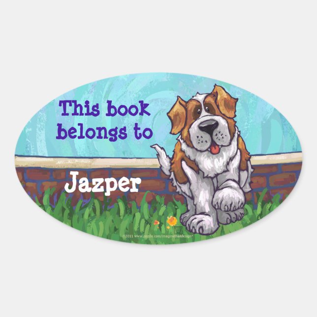 St. Bernard Stationery Oval Sticker (Front)