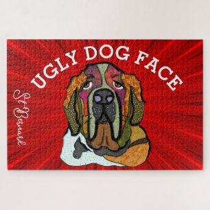 St Bernard ugly dog face 1000 piece Jigsaw Puzzle
