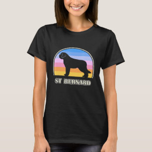 St Bernard Vintage Sunset Dog T-Shirt