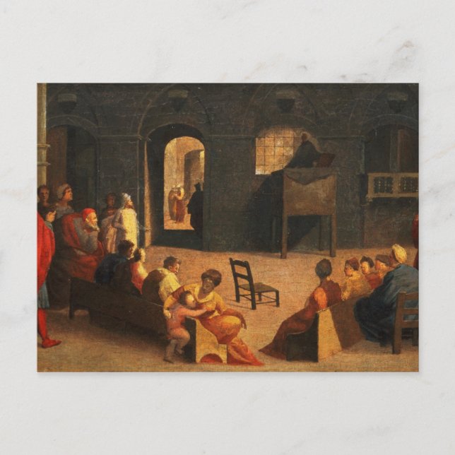 St Bernardino of Siena Preaching Postcard (Front)