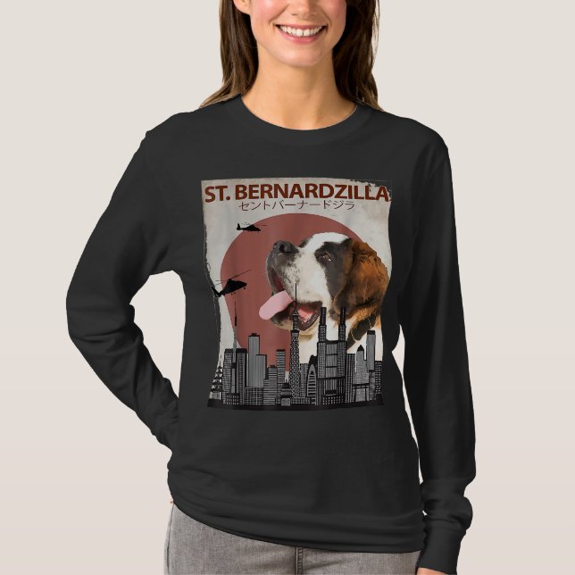 St. Bernardzilla Funny Saint Bernard Dog Lovers Su T-Shirt (Front)