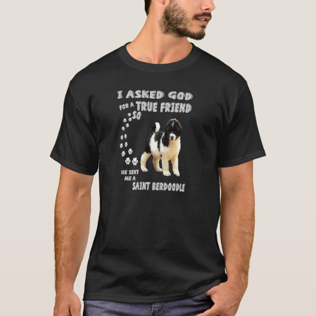 St Berpoo Dog Mum Dad Quote Costume Cute Saint Ber T-Shirt (Front)