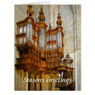St Bertrand organ large Christmas card