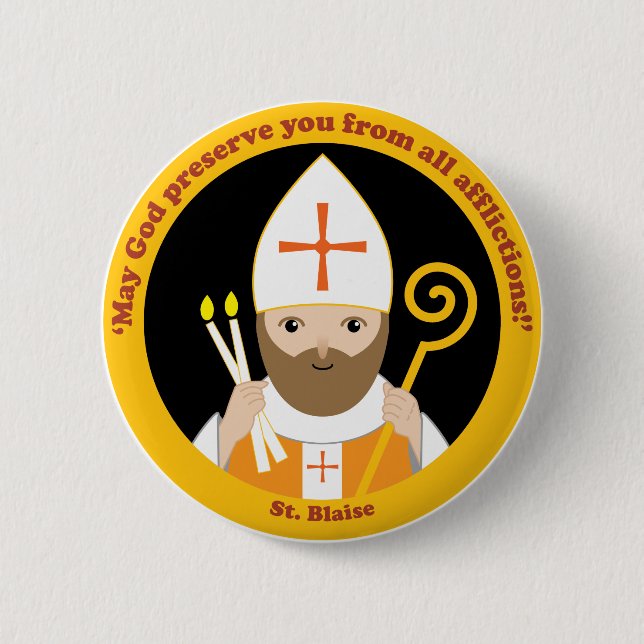 St. Blaise 6 Cm Round Badge (Front)