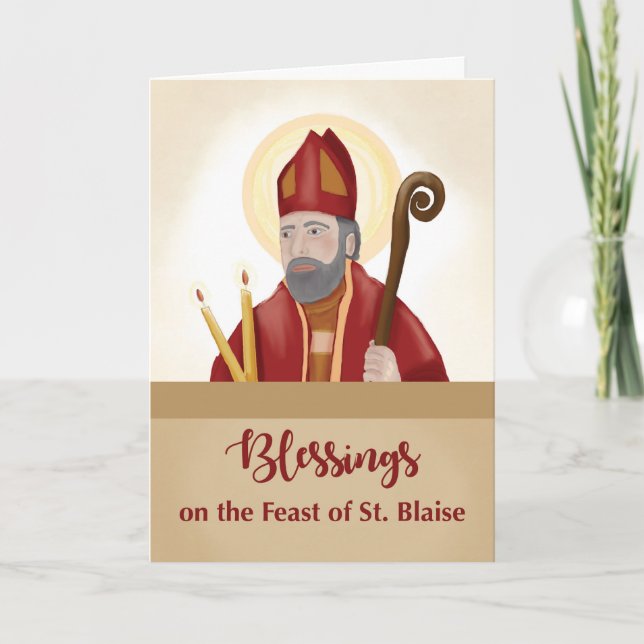 St. Blaise Feast Day Blessings Card (Front)
