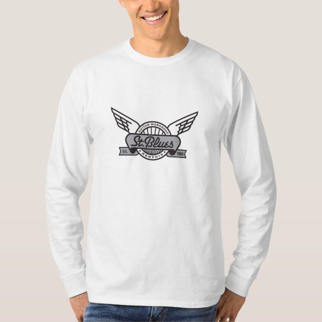 St Blues Long Sleeve t-shirt w/ Hunter S. Thompson (Front)