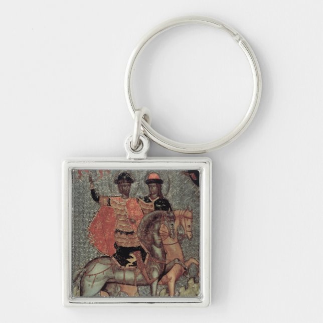 St. Boris and St. Gleb Mounted, c.1377 Key Ring (Front)