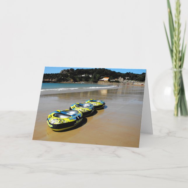 St Brelade's Beach at low tide Jersey Holiday Card (Front)