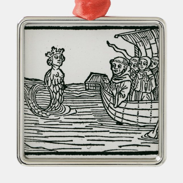 St. Brendan and the Siren Metal Tree Decoration (Front)