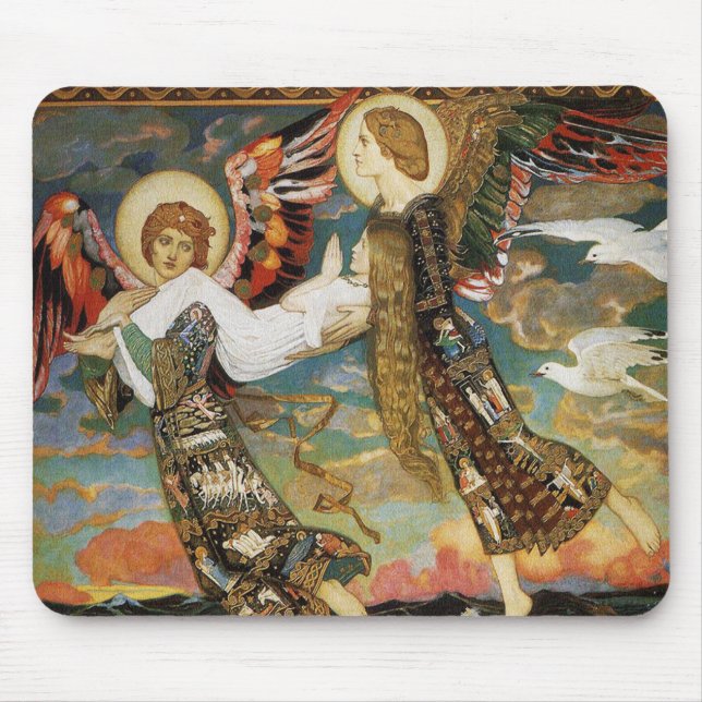 St. Bride Carried by the Angels by John Duncan Mouse Pad (Front)