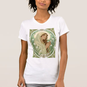 St Brigid Holding Snowdrops at Imbolc T-Shirt
