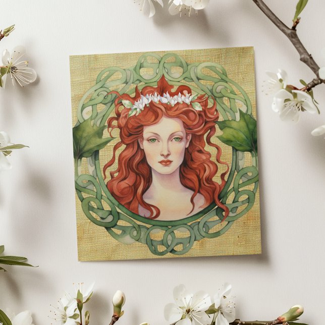 St. Brigid Imbolc Wreath Pagan Greeting Card (Creator Uploaded)